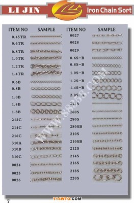 铁链 不锈钢链 磨链 扁线 0字链 服装辅料厂 tl07_钥匙扣、链、绳带_工艺、饰品_供应_114wto
